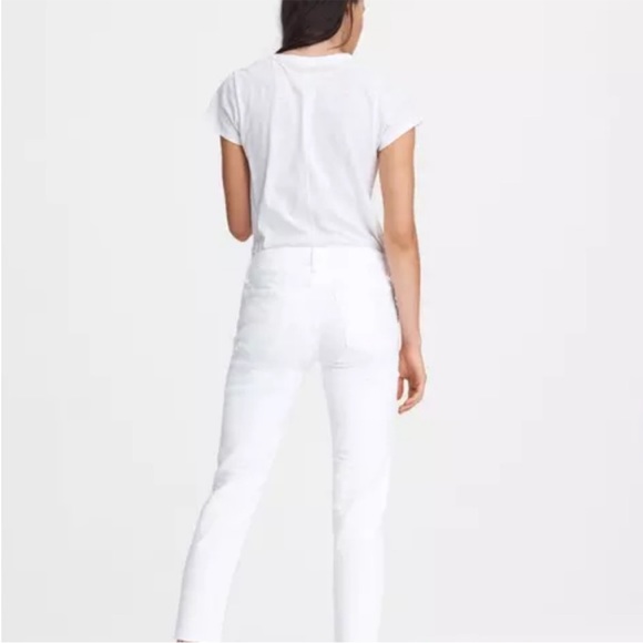 NWT rag & bone Jeans Dre Boyfriend Low Rise Slim Ankle White Size 24,25,30,or 32 - Picture 2 of 12